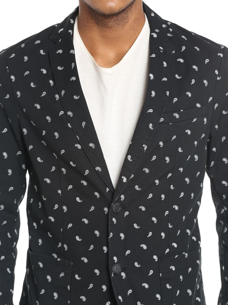 Jack Jones Men Casual Wear Printed Blazer KNOCKOUT Black 87871